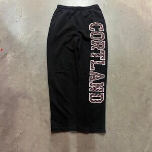 Y2K Black Spellout Cortland Jansport Sweatpants size:‎ Medium